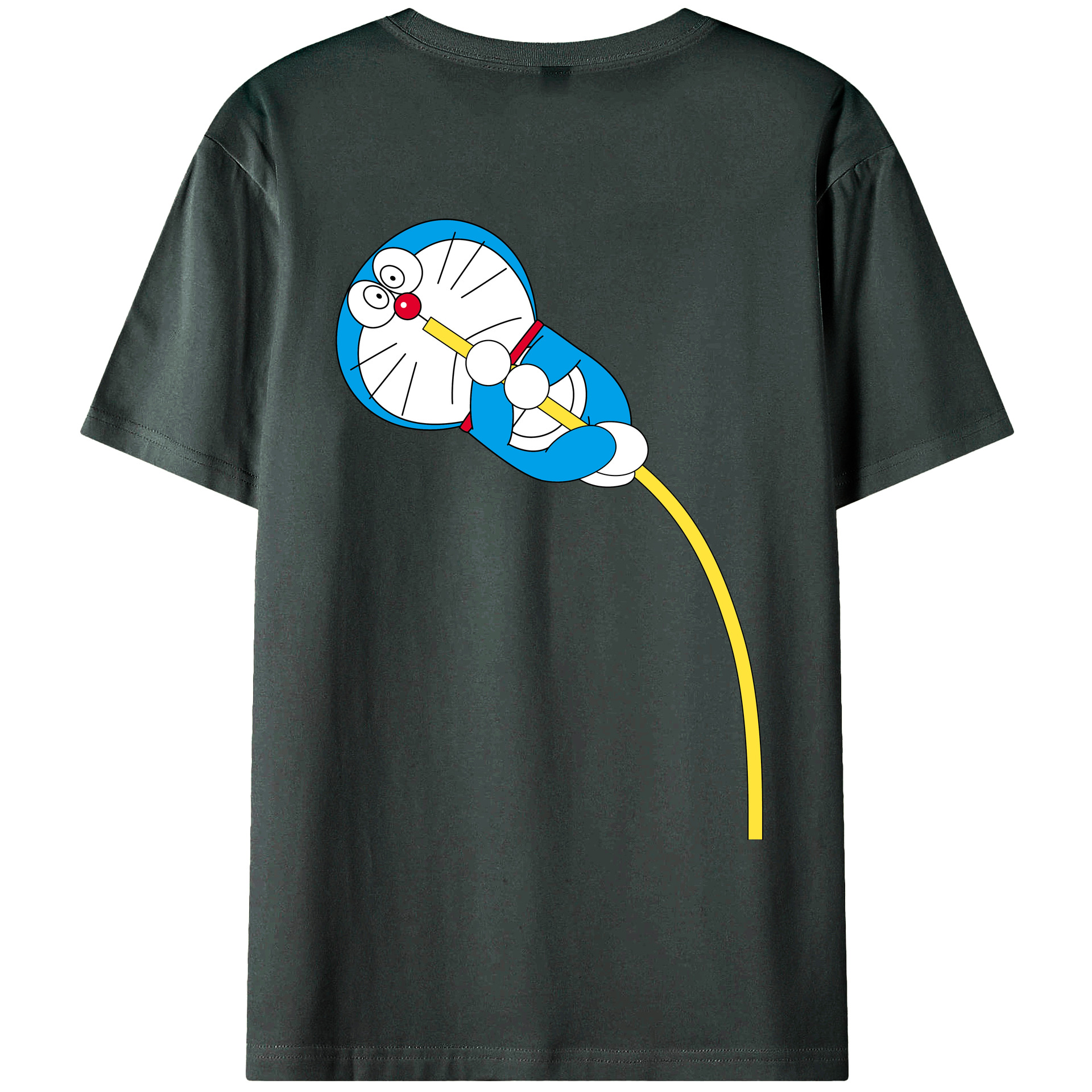 （画像用） ドラえもん Doraemon 綿100％ メンズ半袖Tシャツ（バックプリント） 通気性